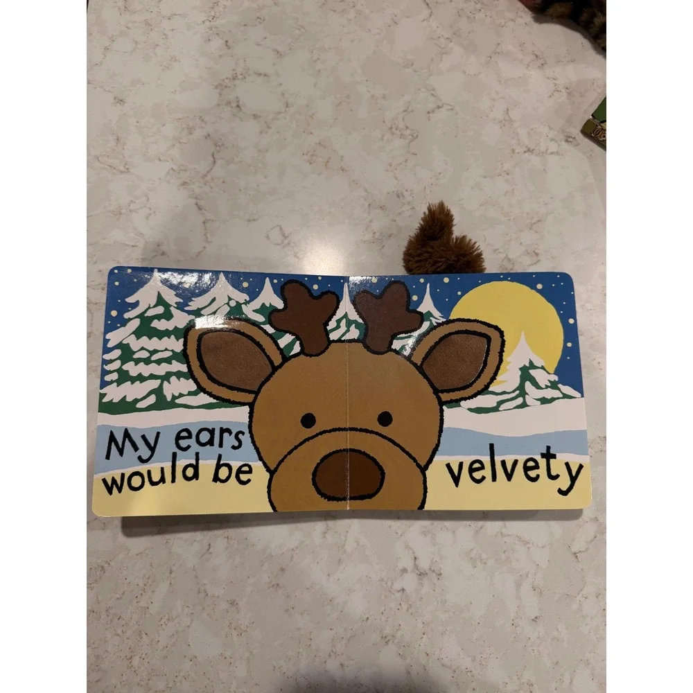Jellycat If I Were A Reindeer Board Book Touch and Feel BB444RD Anne Wilkinson